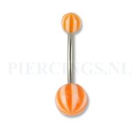 Navelpiercing acryl strandbal oranje L 12 mm - thumbnail