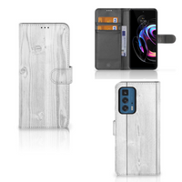 Motorola Edge 20 Pro Book Style Case White Wood - thumbnail