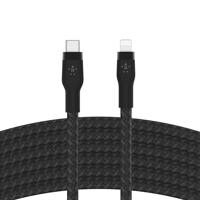 Belkin BoostCharge Pro Flex gevlochten USB Type C/Lightning-kabel (3m), MFi-gecertificeerde 20 W PD Power Delivery-snellaadkabel voor iPhone 14/14 Plus, 13, 12, Pro/Max, mini, SE, iPad en meer – Zwart