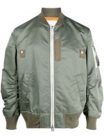 sacai veste bomber à col contrastant - Vert - thumbnail