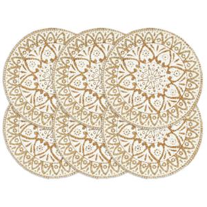 VidaXL Placemats 6 st rond 38 cm jute wit