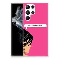 Samsung Galaxy S22 Ultra Silicone-hoesje Woman Don't Touch My Phone - thumbnail