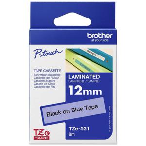 Brother TZe-531 Labeltape Tapekleur: Blauw Tekstkleur: Zwart 12 mm 8 m