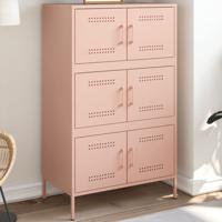 Hoge kast 68x39x113 cm staal roze