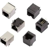 MH Connectors MHRJJ88NFV RJ45-inbouwbus 2101-0110-13 Bus, inbouw verticaal Aantal polen: 8P8C Zwart 1 stuk(s) - thumbnail