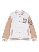 Brunello Cucinelli Kids veste rayée à patch logo - Blanc