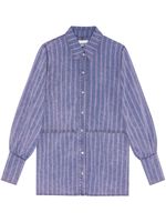 GANNI chemise en coton biologique à rayures - Violet - thumbnail