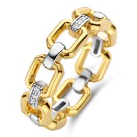 TI SENTO-Milano 12292ZY Ring zilver-zirconia goudkleurig-wit 6 mm - thumbnail