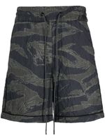 Mostly Heard Rarely Seen quilted camouflage track shorts - Vert - thumbnail