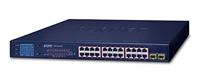 PLANET 24-poort 10/100/1000T 802.3at PoE Switch + 2-poorts Gigabit Enterprise en LCD-monitor voor PoE 300 watt