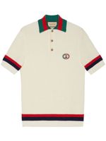 Gucci polo en maille à bandes Web - Blanc