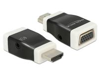 DeLOCK 65586 tussenstuk voor kabels HDMI-A VGA Zwart, Wit - thumbnail