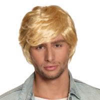 Boland Verkleedpruik Bad Boy heren - blond - Boyband/seventies/eighties - kort golvend haar   -