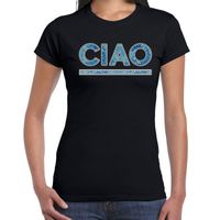 CIAO fun tekst t-shirt zwart voor dames - thumbnail