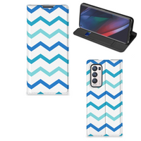 OPPO Find X3 Neo Hoesje met Magneet Zigzag Blauw