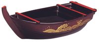 Zwarte Sushi Boot - Lacquerware - 45 x 18cm - thumbnail