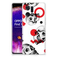 Silicone Back Case OPPO Find X5 Skull Red - thumbnail