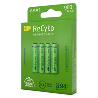 GP ReCyko AAA 950mAh 4 stuks Oplaadbare NiMH Batterij