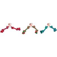 Hondenspeelgoed Jim Katoenen Trektouw 4 Knopen Roze - 60 cm 60 x 7.5 x 6.5 cm Flamingo Mix