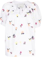 3.1 Phillip Lim blouse à fleurs brodées - Blanc