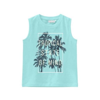 NAME IT MINI T-shirt Vux met printopdruk turquoise