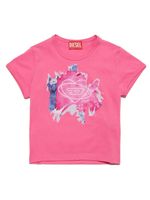 Diesel Kids t-shirt en coton à logo imprimé - Rose