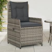 Tuinstoelen 2 st verstelbaar poly rattan grijs