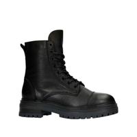 Sacha leren veterboots zwart