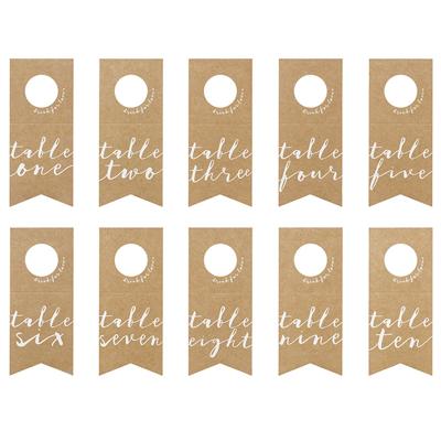 Tafelnummer fleshangers kraft-wit (10st) Forest Wedding