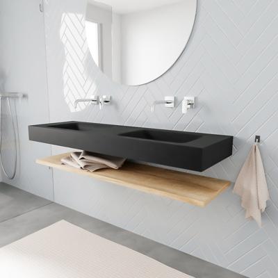 Zaro ALAN vrijhangende wastafel 150cm met wasbak dubbel en planchet in kleur washed oak 0 lade(s) Zaro ALAN vrijhangende wastafel 150cm met wasbak dubbel en planchet in kleur washed oak 0 lade(s)