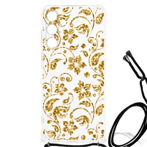 Samsung Galaxy A25 Case Gouden Bloemen