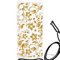 Samsung Galaxy A25 Case Gouden Bloemen - thumbnail