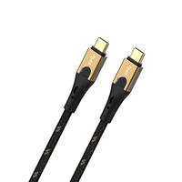 Oehlbach Primus USB-kabel type C naar type C - State of The Art - Super Speed 10 Gbit/s 40W Fast Charge snel opladen zeer flexibel HPOCC 3-voudige afscherming 4K 60Hz - zwart/goud - 50cm