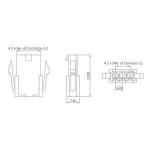 econ connect H4CS3 Male behuizing (kabel) Totaal aantal polen: 3 Rastermaat: 4.2 mm Inhoud: 1 stuk(s) Bulk