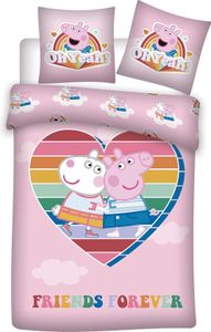 Peppa Pig Dekbedovertrek Friends forever 140 x 200 cm - Polyester