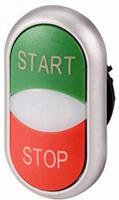 Eaton 216702 dubbele drukknop, lichtmelder, groen start/wit/rood Stop