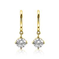 Zinzi ZIO1980G Oorbellen met bedels zilver goudkleurig met zirconia