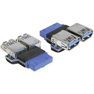 Delock USB 3.2 Gen 1 (USB 3.0) Adapter [1x USB 3.2 Gen 1 bus intern 19-polig (USB 3.0) - 2x USB 3.2 Gen 1 bus A (USB 3.0)] 65324