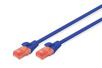 DIGITUS LAN kabel Cat 6 - 0.5m - RJ45 netwerkkabel - UTP niet afgeschermd - Compatibel met Cat-6A & Cat-5e - Blauw
