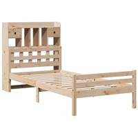 vidaXL Bed met boekenkast zonder matras massief grenenhout 90x200 cm