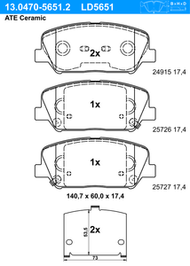 ATE Ceramic ATE, u.a. fÃ¼r Hyundai, KIA