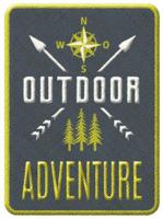 Moses opstrijkpatch Outdoor Adventure 6,5 x 4,5 cm grijs/groen