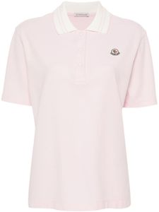 Moncler logo-appliqué polo shirt - Rose