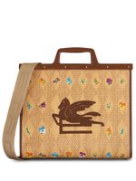 ETRO grand sac cabas Love en raphia - Tons neutres