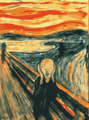 Best Pause hobbypakket De Schreeuw 40 x 50 cm canvas 10-delig Best Pause hobbypakket De Schreeuw 40 x 50 cm canvas 10-delig