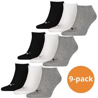 Puma Sneakersokken Plain 9-pack Zwart / Wit / Grijs-39/42