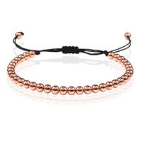 Macrame Armband Dames - 5mm Rose gouden Kralen