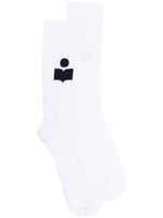 MARANT chaussettes Siloki à logo intarsia - Blanc - thumbnail