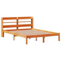 vidaXL Bedframe met hoofdbord massief grenenhout wasbruin 120x200 cm, bed, bed ombouw, boxspring, bedbodem, slaapkamermeubel, twijfelaar bed