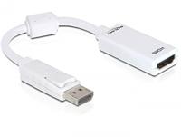 Delock 61767 DisplayPort / HDMI Adapter [1x DisplayPort stekker - 1x HDMI-bus] Wit Met Ferrietkern 12.00 cm - thumbnail